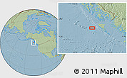 Savanna Style Location Map of the area around 53° 17' 0" N, 134° 13' 29" W, hill shading