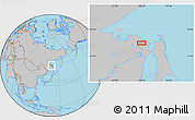 Gray Location Map of the area around 53° 17' 0" N, 140° 19' 29" E