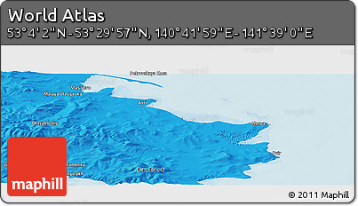 Political Panoramic Map of the Area around 53° 17' 0" N, 141° 10' 30" E