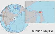 Gray Location Map of the area around 53° 17' 0" N, 142° 1' 30" E
