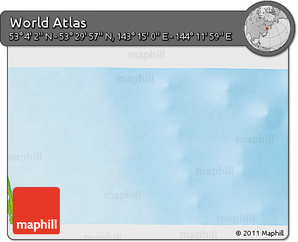 Physical 3D Map of the Area around 53° 17' 0" N, 143° 43' 29" E