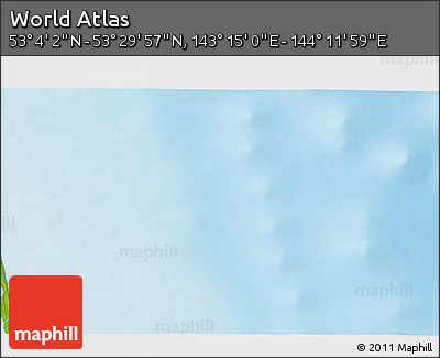 Physical 3D Map of the Area around 53° 17' 0" N, 143° 43' 29" E