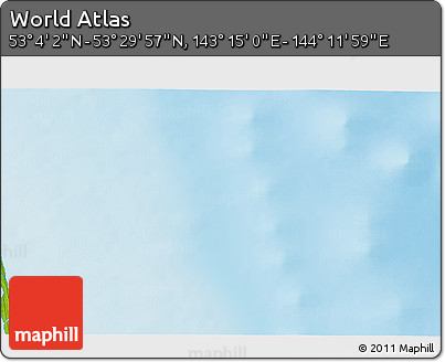 Physical 3D Map of the Area around 53° 17' 0" N, 143° 43' 29" E