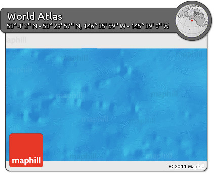 Shaded Relief 3D Map of the Area around 53° 17' 0" N, 146° 7' 30" W