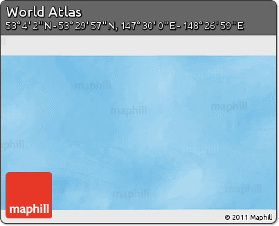Physical 3D Map of the Area around 53° 17' 0" N, 147° 58' 29" E
