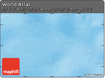 Physical Map of the Area around 53° 17' 0" N, 148° 49' 29" E
