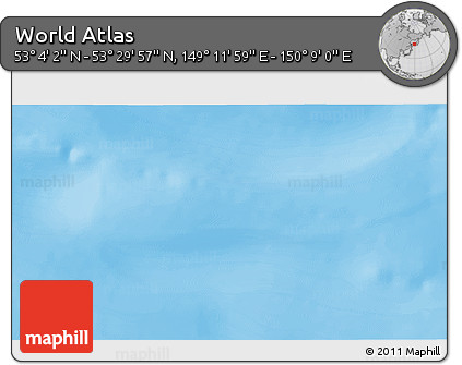 Physical 3D Map of the Area around 53° 17' 0" N, 149° 40' 30" E