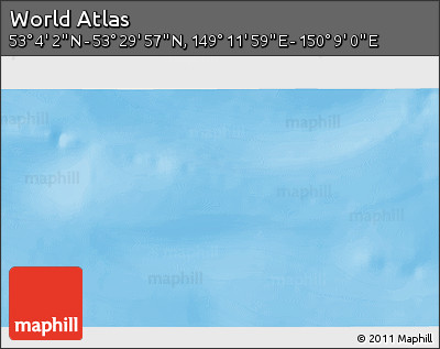 Physical 3D Map of the Area around 53° 17' 0" N, 149° 40' 30" E