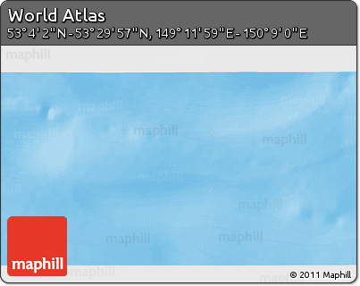 Physical 3D Map of the Area around 53° 17' 0" N, 149° 40' 30" E
