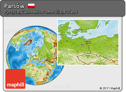 Physical Location Map of Parsów