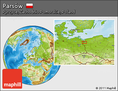 Physical Location Map of Parsów