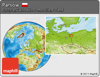Physical Location Map of Parsów