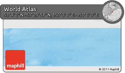 Physical Panoramic Map of the Area around 53° 17' 0" N, 150° 31' 30" E