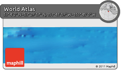 Physical Panoramic Map of the Area around 53° 17' 0" N, 151° 13' 29" W