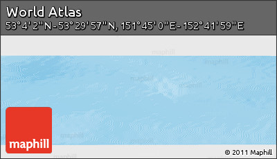 Physical Panoramic Map of the Area around 53° 17' 0" N, 152° 13' 29" E