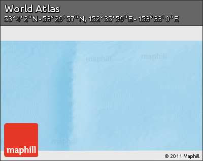 Physical 3D Map of the Area around 53° 17' 0" N, 153° 4' 29" E