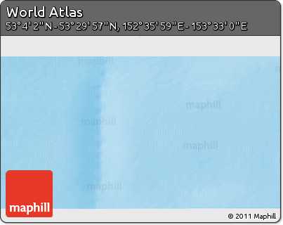 Physical 3D Map of the Area around 53° 17' 0" N, 153° 4' 29" E