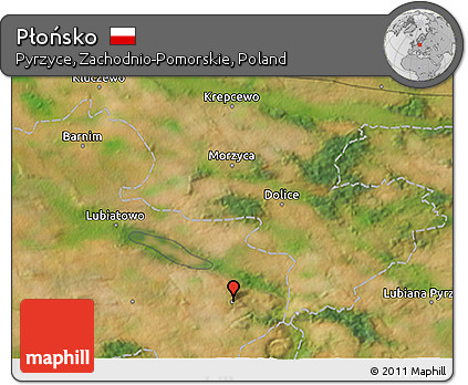 Satellite 3D Map of Płońsko