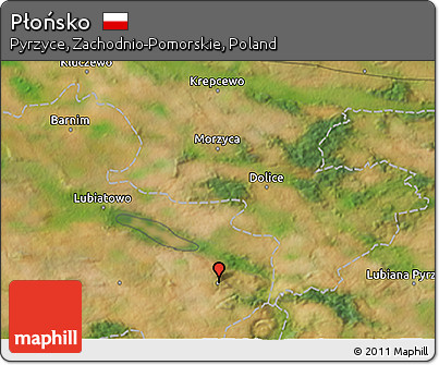 Satellite 3D Map of Płońsko