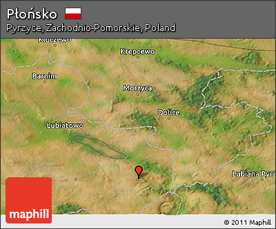 Satellite 3D Map of Płońsko