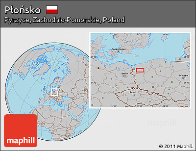 Gray Location Map of Płońsko