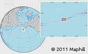 Gray Location Map of the area around 53° 17' 0" N, 168° 13' 29" W