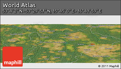 Satellite Panoramic Map of the Area around 53° 17' 0" N, 16° 13' 30" E