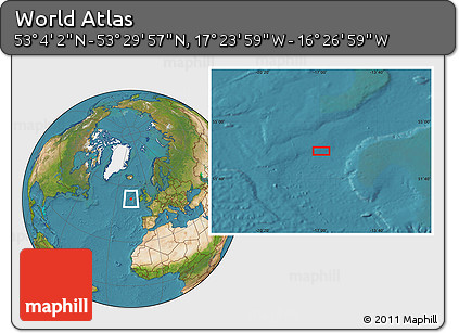 Satellite Location Map of the Area around 53° 17' 0" N, 16° 55' 29" W