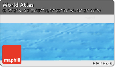 Physical Panoramic Map of the Area around 53° 17' 0" N, 16° 55' 29" W