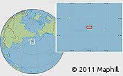 Savanna Style Location Map of the area around 53° 17' 0" N, 170° 4' 29" E