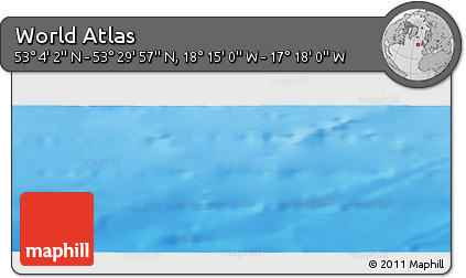Physical Panoramic Map of the Area around 53° 17' 0" N, 17° 46' 29" W