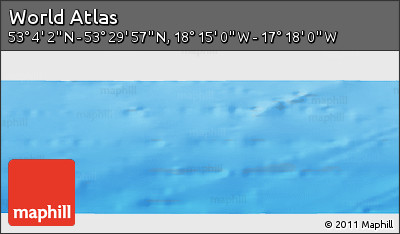 Physical Panoramic Map of the Area around 53° 17' 0" N, 17° 46' 29" W