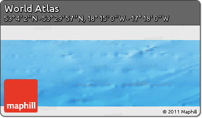 Physical Panoramic Map of the Area around 53° 17' 0" N, 17° 46' 29" W