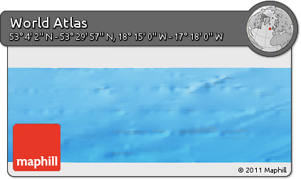 Shaded Relief Panoramic Map of the Area around 53° 17' 0" N, 17° 46' 29" W