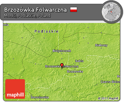 Physical 3D Map of Brzozówka Folwarczna
