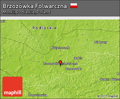 Physical 3D Map of Brzozówka Folwarczna