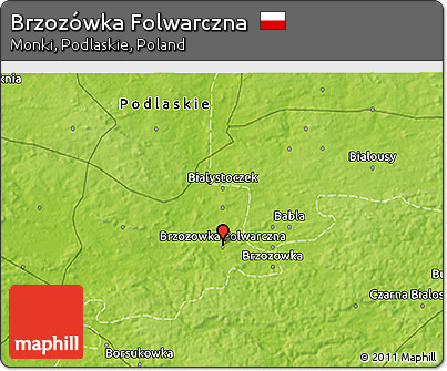 Physical 3D Map of Brzozówka Folwarczna