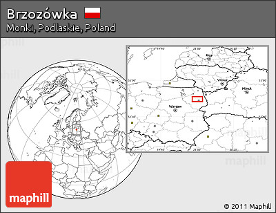 Blank Location Map of Brzozówka
