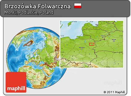 Physical Location Map of Brzozówka Folwarczna
