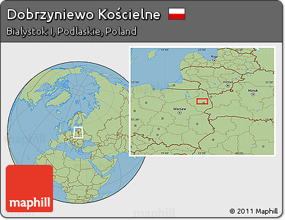 Savanna Style Location Map of Dobrzyniewo Kościelne