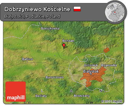 Satellite Map of Dobrzyniewo Kościelne