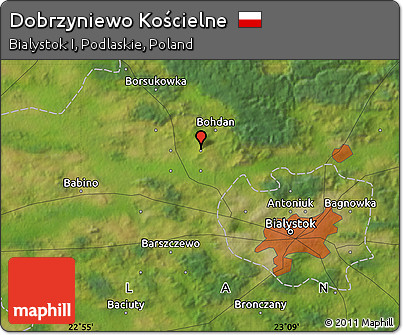 Satellite Map of Dobrzyniewo Kościelne