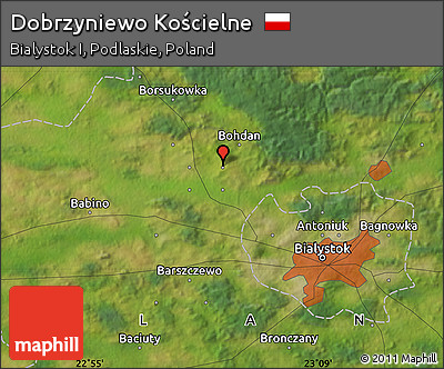 Satellite Map of Dobrzyniewo Kościelne