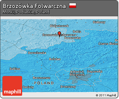 Political Panoramic Map of Brzozówka Folwarczna