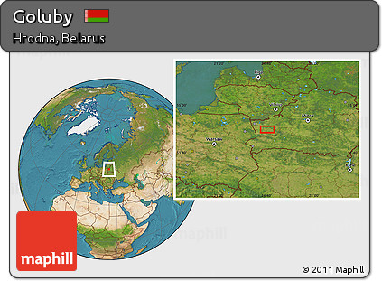 Satellite Location Map of Goluby