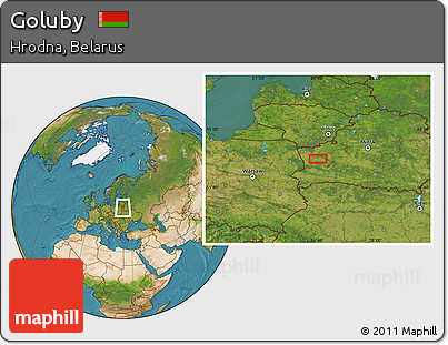Satellite Location Map of Goluby