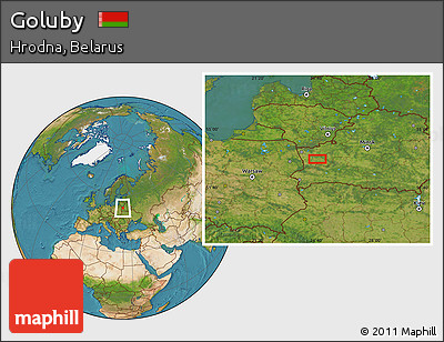 Satellite Location Map of Goluby