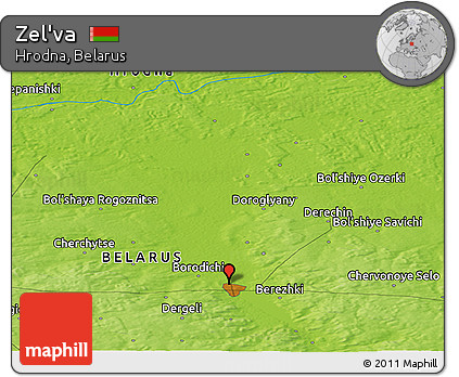 Physical Panoramic Map of Zel'va