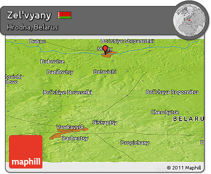Physical Panoramic Map of Zel'vyany