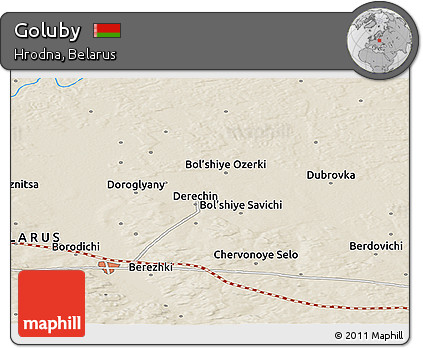 Shaded Relief Panoramic Map of Goluby